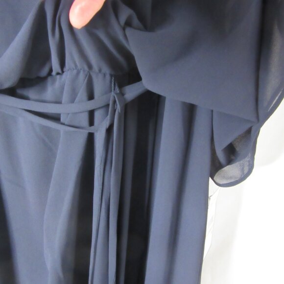 Jessica Howard Maxi Formal Dress Souffle Chiffon Short Sleeve Navy Size 14W NWT - Picture 11 of 16